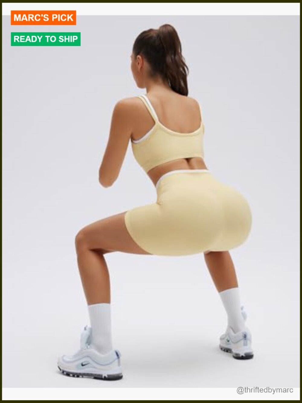 2-Piece Workout Set with Padded Camisole and High-Waist Bike Shorts - Picture 3 of 7